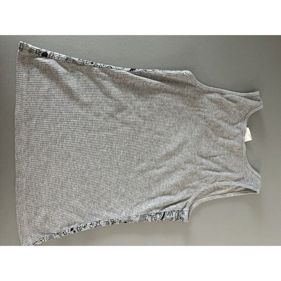 VTG TRN tank Top Y2K Gray Ribbed Smiley Cartoon Love Rainbow Kiss - Picture 5 of 5